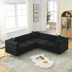81.5 Oversized 5-Seater L-Shaped Sectional Corner Sofa w/ 3 Cushions