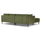 Divano componibile Poly & Bark Lucerne con chaise longue extra-large in velluto verde anticato