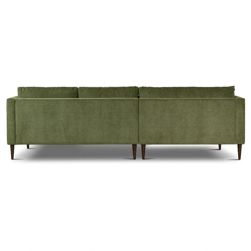 Divano componibile Poly & Bark Lucerne con chaise longue extra-large in velluto verde anticato