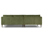 Divano componibile Poly & Bark Lucerne con chaise longue extra-large in velluto verde anticato