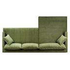 Divano componibile Poly & Bark Lucerne con chaise longue extra-large in velluto verde anticato