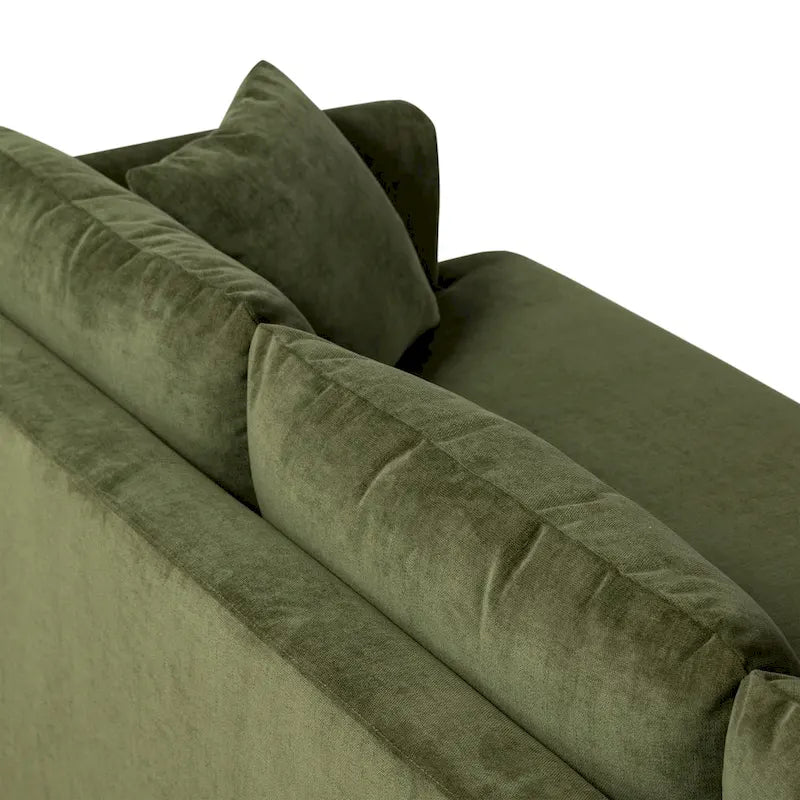 Divano componibile Poly & Bark Lucerne con chaise longue extra-large in velluto verde anticato
