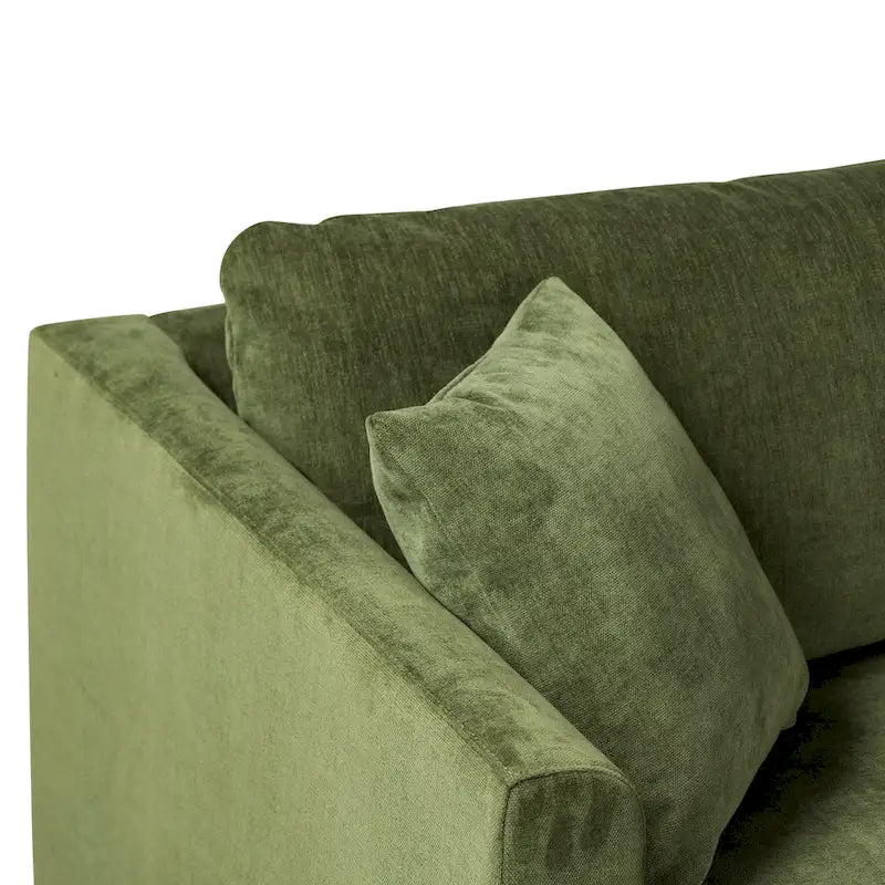 Divano componibile Poly & Bark Lucerne con chaise longue extra-large in velluto verde anticato