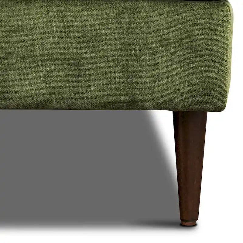 Divano componibile Poly & Bark Lucerne con chaise longue extra-large in velluto verde anticato