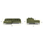 Divano componibile Poly & Bark Lucerne con chaise longue extra-large in velluto verde anticato