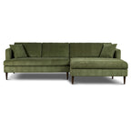 Divano componibile Poly & Bark Lucerne con chaise longue extra-large in velluto verde anticato