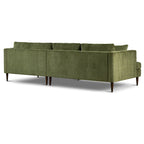 Divano componibile Poly & Bark Lucerne con chaise longue extra-large in velluto verde anticato