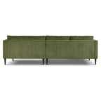 Divano componibile Poly & Bark Lucerne con chaise longue extra-large in velluto verde anticato