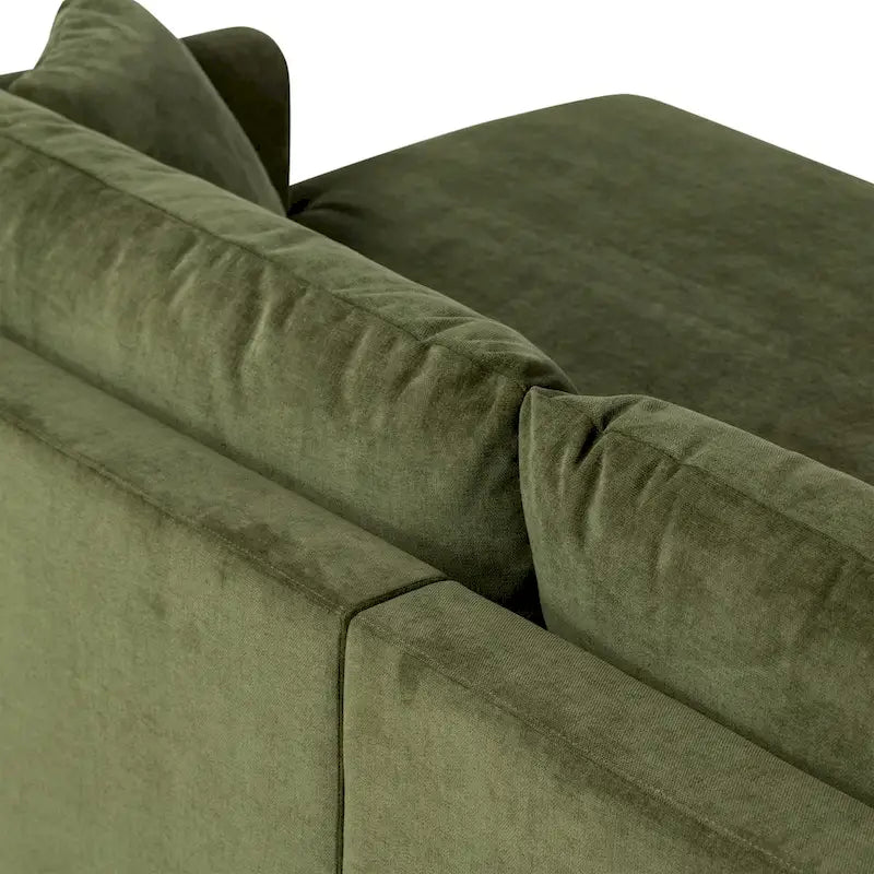 Divano componibile Poly & Bark Lucerne con chaise longue extra-large in velluto verde anticato