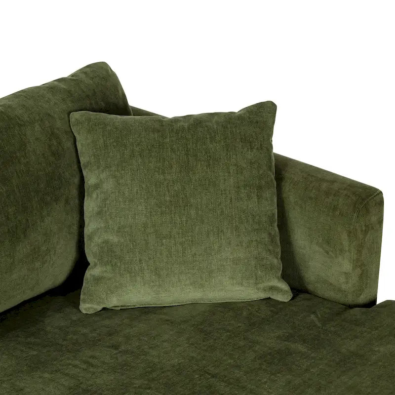 Divano componibile Poly & Bark Lucerne con chaise longue extra-large in velluto verde anticato