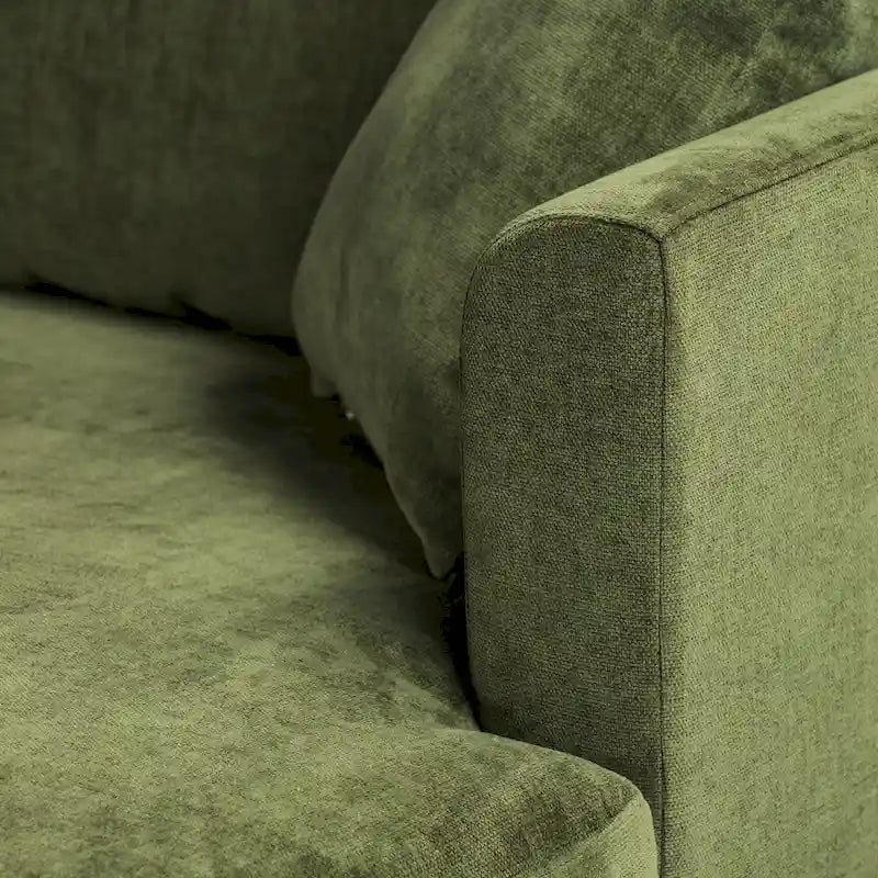 Divano componibile Poly & Bark Lucerne con chaise longue extra-large in velluto verde anticato