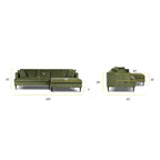 Divano componibile Poly & Bark Lucerne con chaise longue extra-large in velluto verde anticato