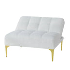 Convertible Sofa Bed Futon with Solid Wood Legs Linen Fabric Musterd Green