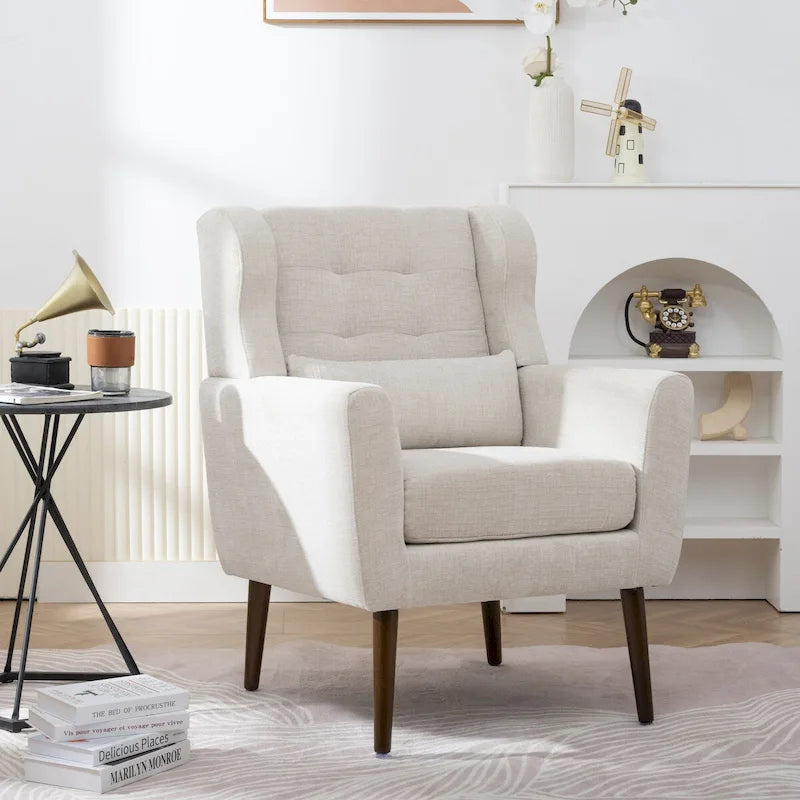Modern Accent Chair,Chenille Arm Chairs for Living Room,Comfy Soft Padded Lounge Chair in Small Space, Bedroom
