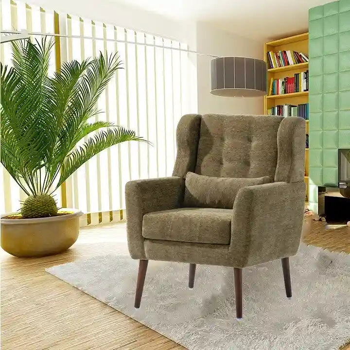 Modern Accent Chair,Chenille Arm Chairs for Living Room,Comfy Soft Padded Lounge Chair in Small Space, Bedroom