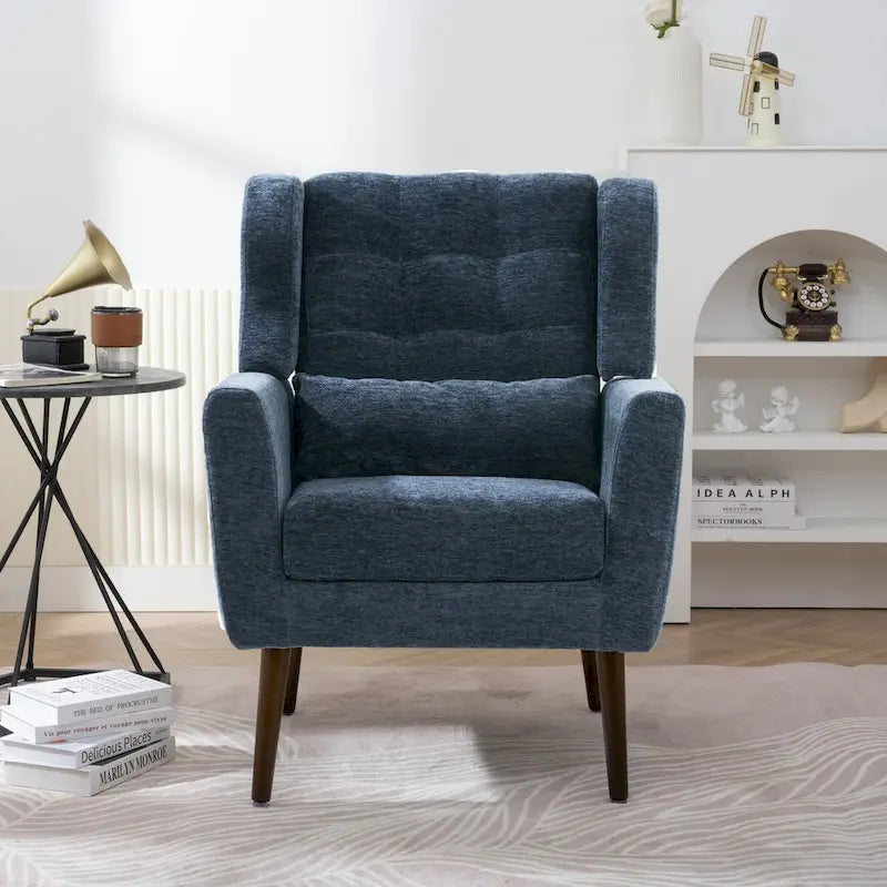 Modern Accent Chair,Chenille Arm Chairs for Living Room,Comfy Soft Padded Lounge Chair in Small Space, Bedroom