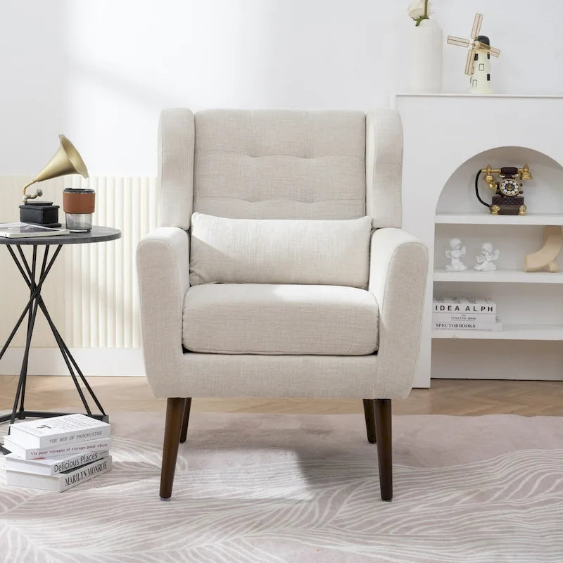 Modern Accent Chair,Chenille Arm Chairs for Living Room,Comfy Soft Padded Lounge Chair in Small Space, Bedroom
