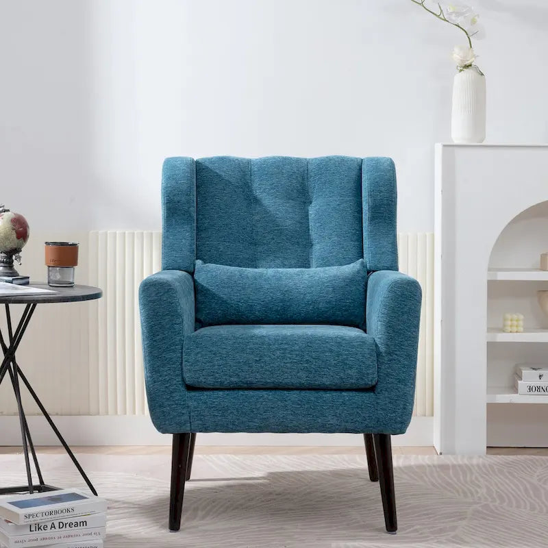 Modern Accent Chair,Chenille Arm Chairs for Living Room,Comfy Soft Padded Lounge Chair in Small Space, Bedroom
