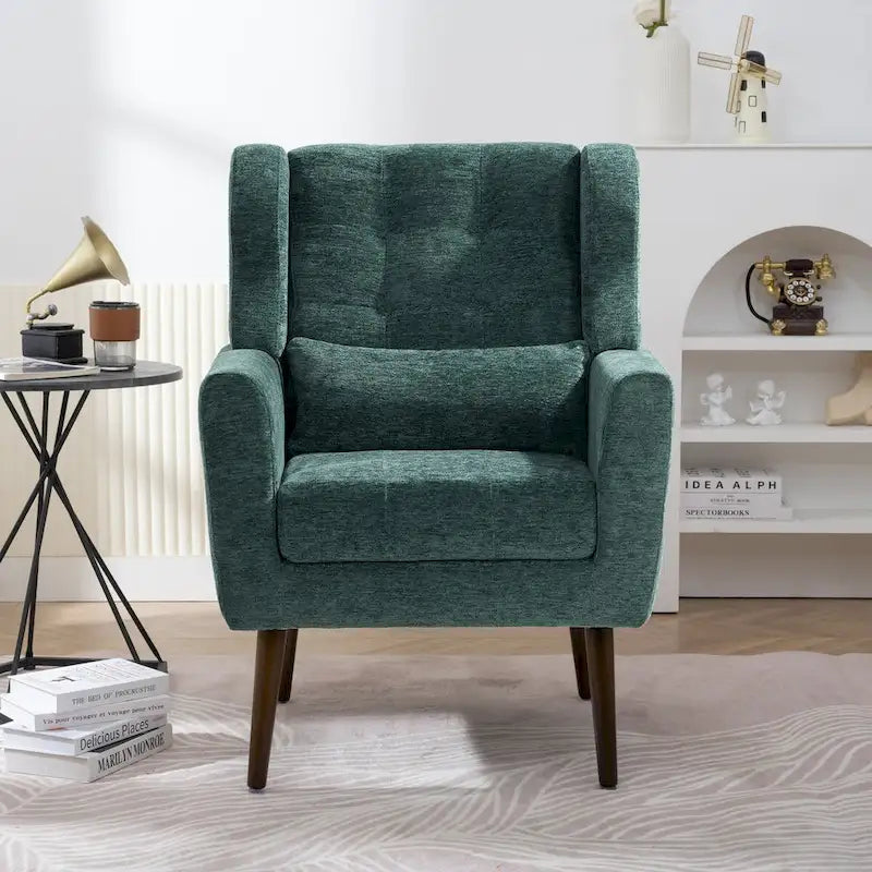 Modern Accent Chair,Chenille Arm Chairs for Living Room,Comfy Soft Padded Lounge Chair in Small Space, Bedroom