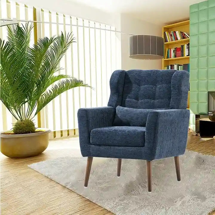 Modern Accent Chair,Chenille Arm Chairs for Living Room,Comfy Soft Padded Lounge Chair in Small Space, Bedroom
