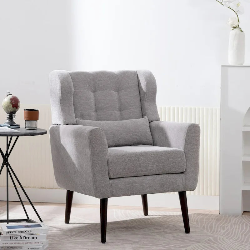 Modern Accent Chair,Chenille Arm Chairs for Living Room,Comfy Soft Padded Lounge Chair in Small Space, Bedroom