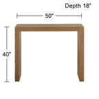 Studio 55D Jessa Tavolo da Bar Rettangolare Moderno Minimalista Grigio Rovere Lucido 127 x 45,7 cm Marrone Naturale per Soggiorno Cucina