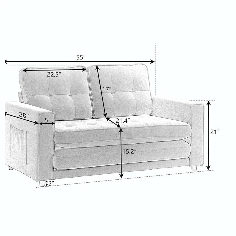 Divano a 3 ante, divano letto convertibile futon