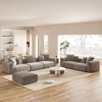 Large Corduroy Fabrics Upholstery Modular Sectional Sofa Set for Living Room