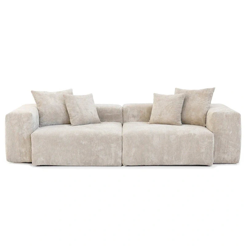 Large Corduroy Fabrics Upholstery Modular Sectional Sofa Set for Living Room