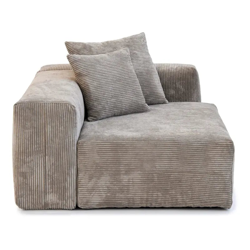 Large Corduroy Fabrics Upholstery Modular Sectional Sofa Set for Living Room