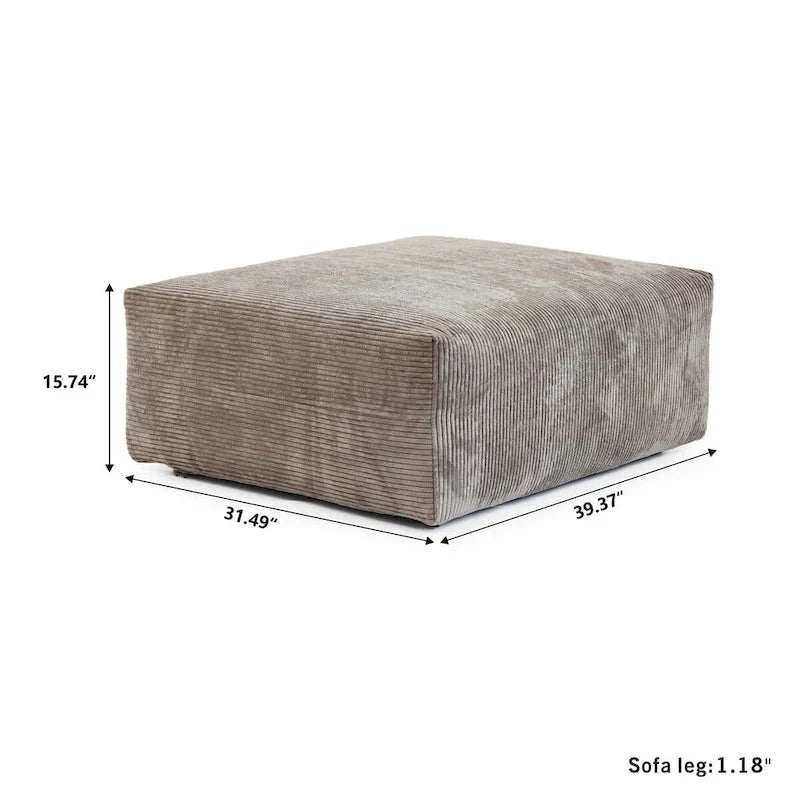 Large Corduroy Fabrics Upholstery Modular Sectional Sofa Set for Living Room