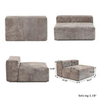 Large Corduroy Fabrics Upholstery Modular Sectional Sofa Set for Living Room