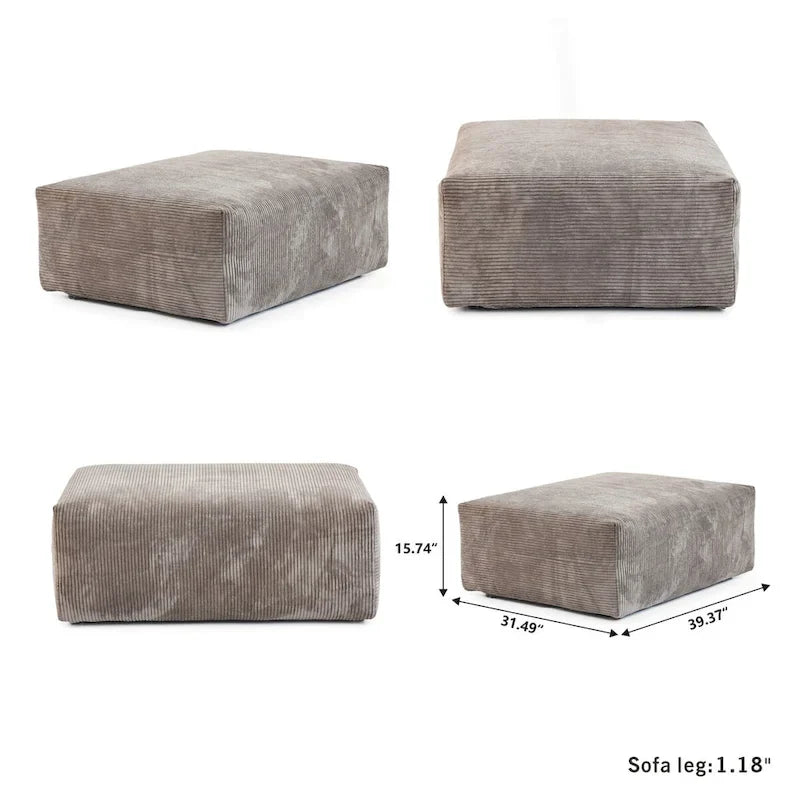 Large Corduroy Fabrics Upholstery Modular Sectional Sofa Set for Living Room