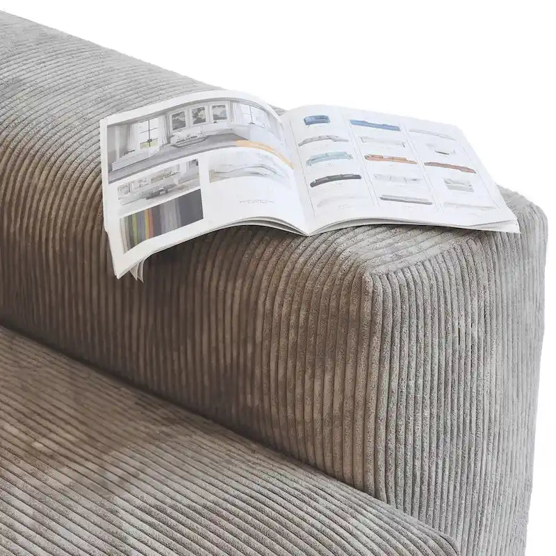 Large Corduroy Fabrics Upholstery Modular Sectional Sofa Set for Living Room