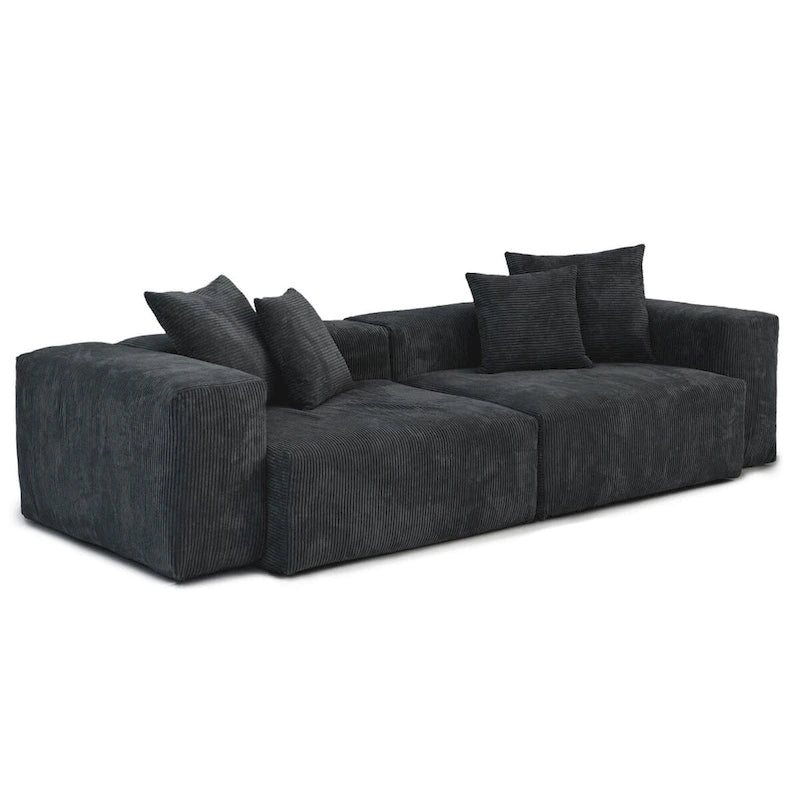 Large Corduroy Fabrics Upholstery Modular Sectional Sofa Set for Living Room