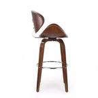 Sgabello da bar girevole GDFStudio Candler da 76 cm, in finta pelle e legno, stile Mid-Century Modern