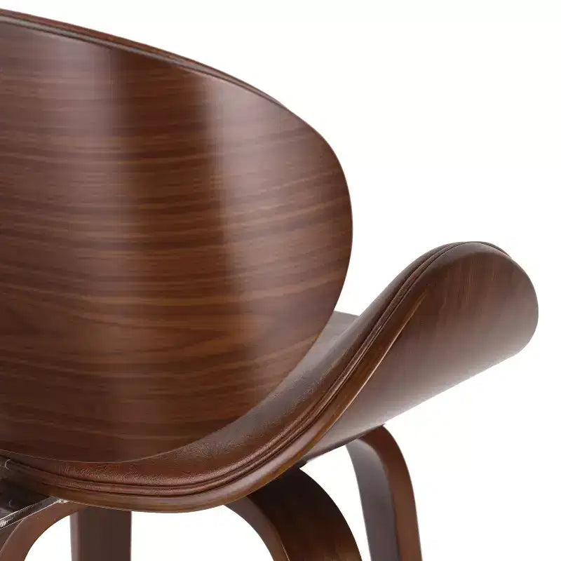 Sgabello da bar girevole GDFStudio Candler da 76 cm, in finta pelle e legno, stile Mid-Century Modern