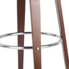 Sgabello da bar girevole GDFStudio Candler da 76 cm, in finta pelle e legno, stile Mid-Century Modern
