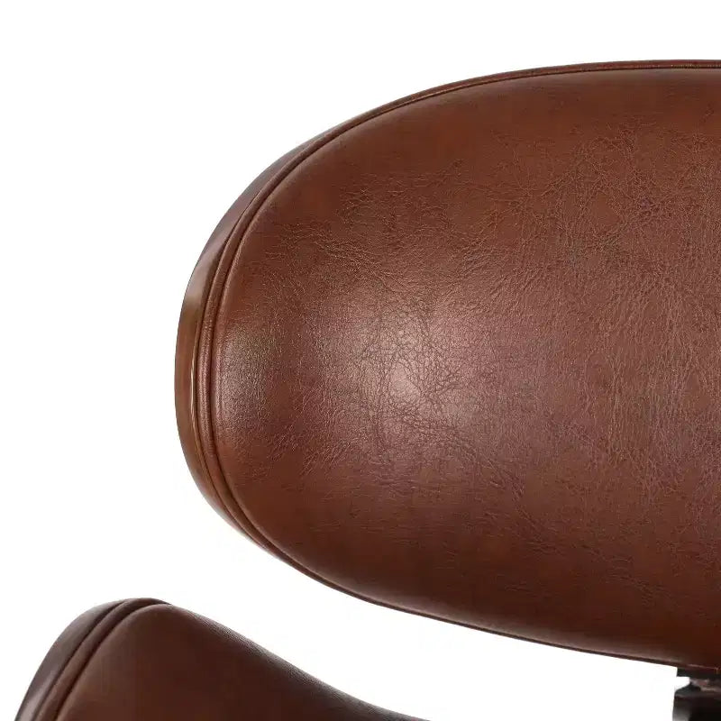 Sgabello da bar girevole GDFStudio Candler da 76 cm, in finta pelle e legno, stile Mid-Century Modern