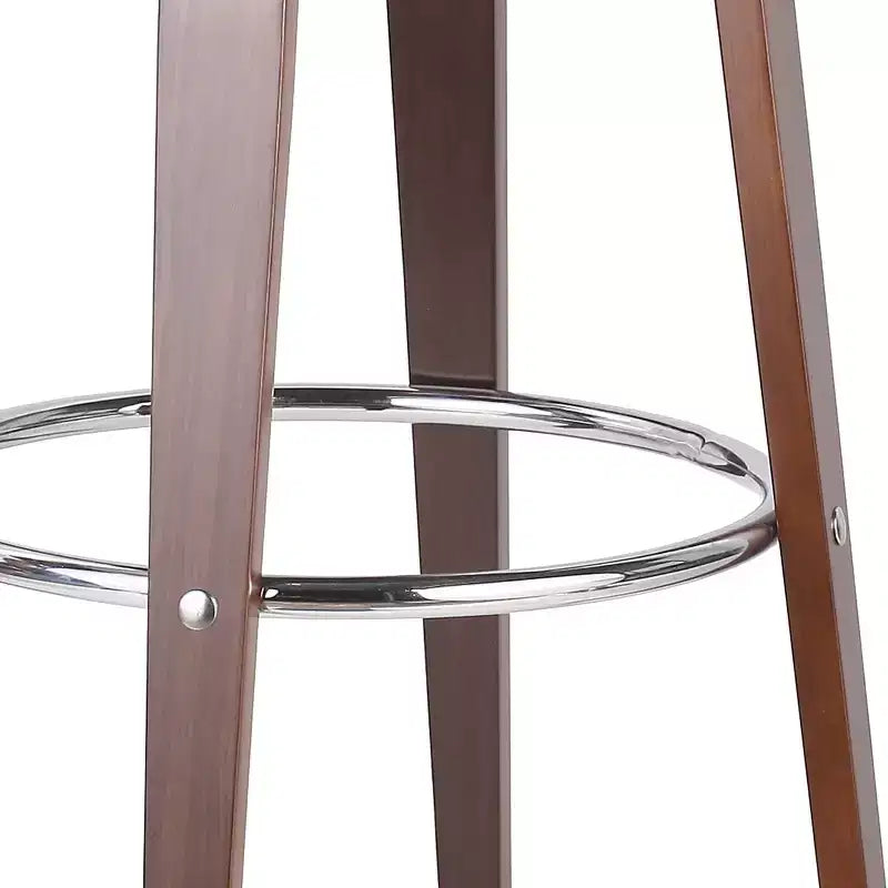 Sgabello da bar girevole GDFStudio Candler da 76 cm, in finta pelle e legno, stile Mid-Century Modern