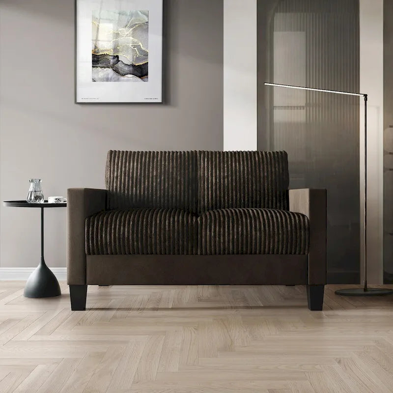 CraftPorch Corduroy Mid-Century Modern Velvet Upholstered Loveseat