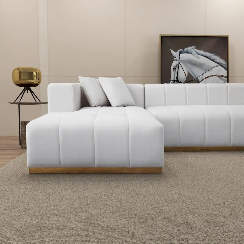 Bliss 3-Piece Velvet U-Shaped Corner Sectional Sofa