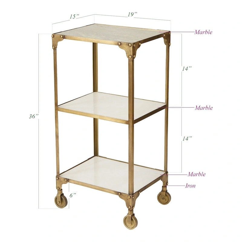 Tavolino Ayden in bronzo, stile vintage e alla moda