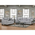 Set da soggiorno 2 pezzi Roundhill Furniture Duleek, divano e divanetto, Herringbone Silver