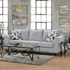 Set da soggiorno 2 pezzi Roundhill Furniture Duleek, divano e divanetto, Herringbone Silver
