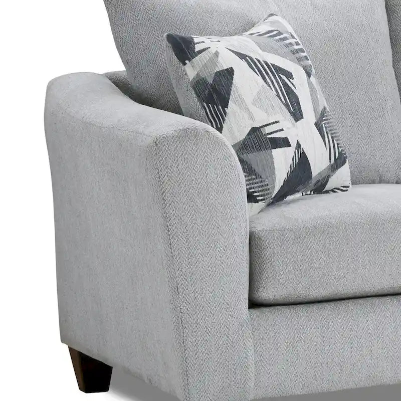 Set da soggiorno 2 pezzi Roundhill Furniture Duleek, divano e divanetto, Herringbone Silver