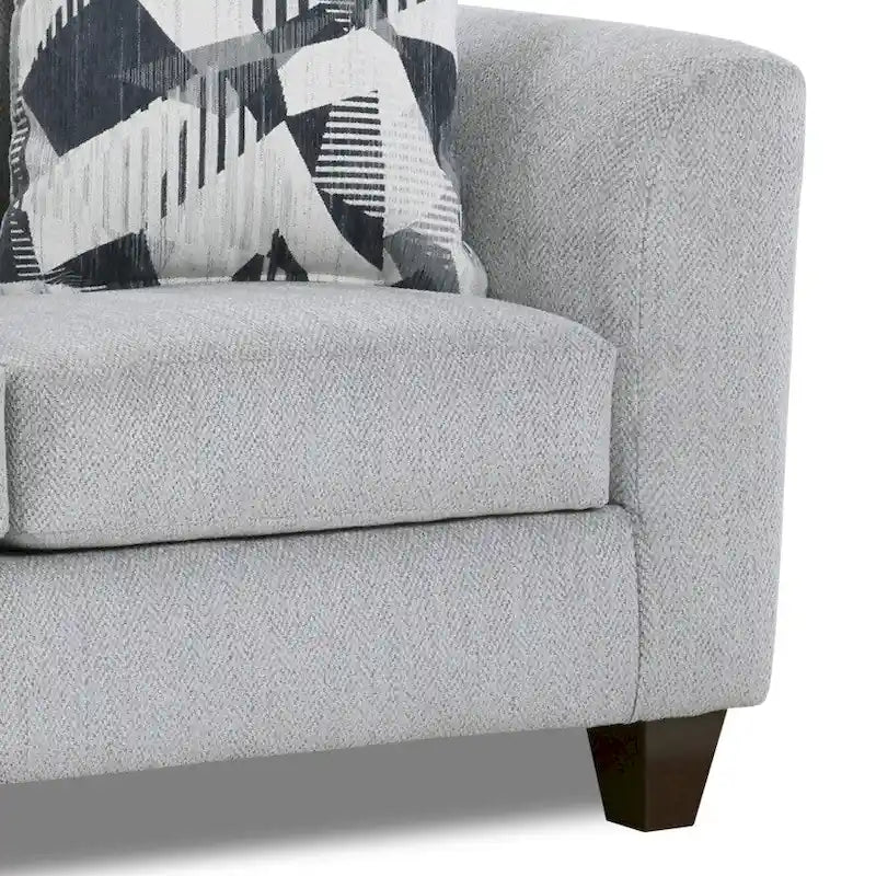 Set da soggiorno 2 pezzi Roundhill Furniture Duleek, divano e divanetto, Herringbone Silver