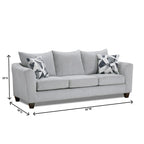 Set da soggiorno 2 pezzi Roundhill Furniture Duleek, divano e divanetto, Herringbone Silver