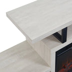 Wood TV Stand Classic Entertainment Center Media Console up to 55 with Electric Fireplace