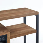 Wood TV Stand Classic Entertainment Center Media Console up to 55 with Electric Fireplace